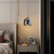 Sleek Nordic Black Glass Pendant - Modern and Stylish Elegance with LED Lighting