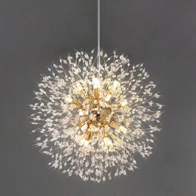 Suspension en cristal LED en forme de pissenlit enchanteur – Un accent chic pour votre salon et vos espaces de restauration