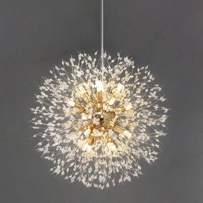Suspension en cristal LED en forme de pissenlit enchanteur – Un accent chic pour votre salon et vos espaces de restauration