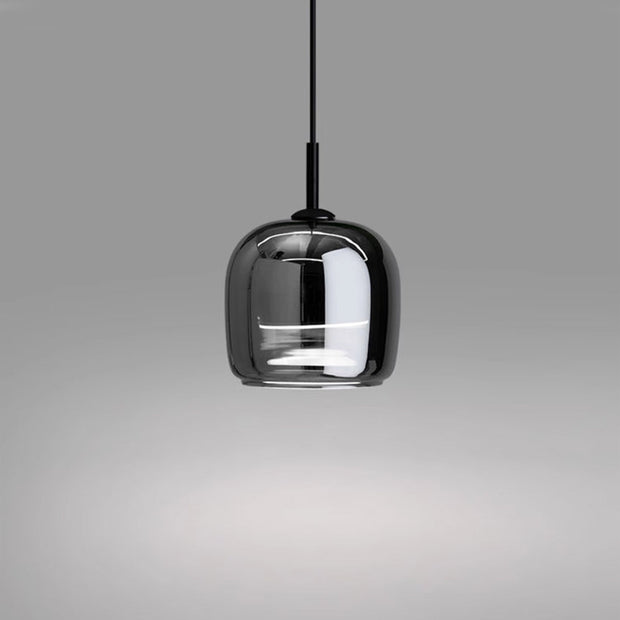 Sleek Nordic Black Glass Pendant - Modern and Stylish Elegance with LED Lighting