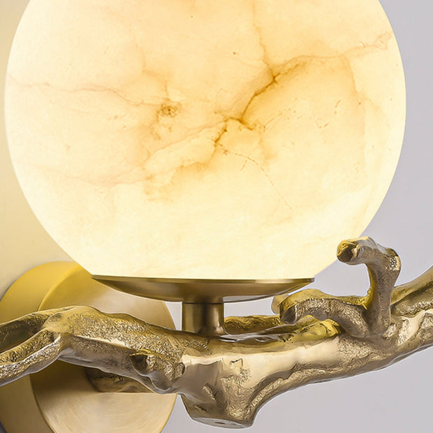 Elegant LED Wall Light in Marble and Copper – Stylish Lighting for Your Living Room and Bedroom