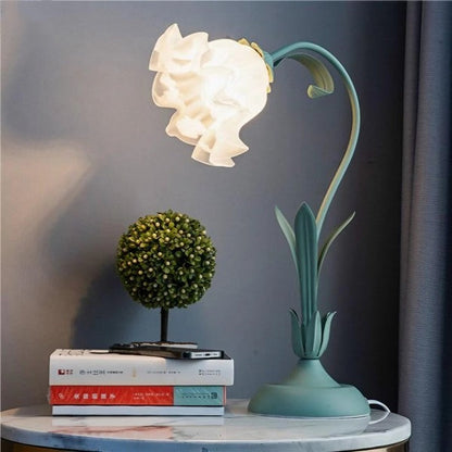 Lampe de table florale vintage charmante – Élégance inspirée de la nature et design fonctionnel