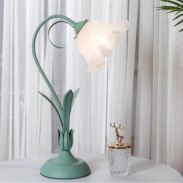 Lampe de table florale vintage charmante – Élégance inspirée de la nature et design fonctionnel