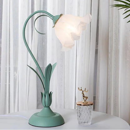 Lampe de table florale vintage charmante – Élégance inspirée de la nature et design fonctionnel
