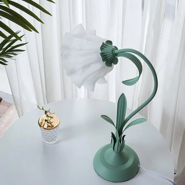 Lampe de table florale vintage charmante – Élégance inspirée de la nature et design fonctionnel