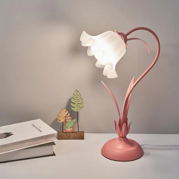 Lampe de table florale vintage charmante – Élégance inspirée de la nature et design fonctionnel