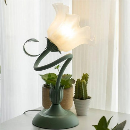 Lampe de table florale vintage charmante – Élégance inspirée de la nature et design fonctionnel