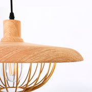 Scandinavian style wooden pendant – Chic industrial hanging lamp