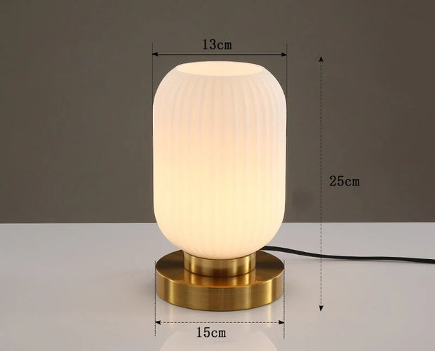 Elegant Nordic glass table lamp – Illuminate your space with modern elegance and a soft LED glow