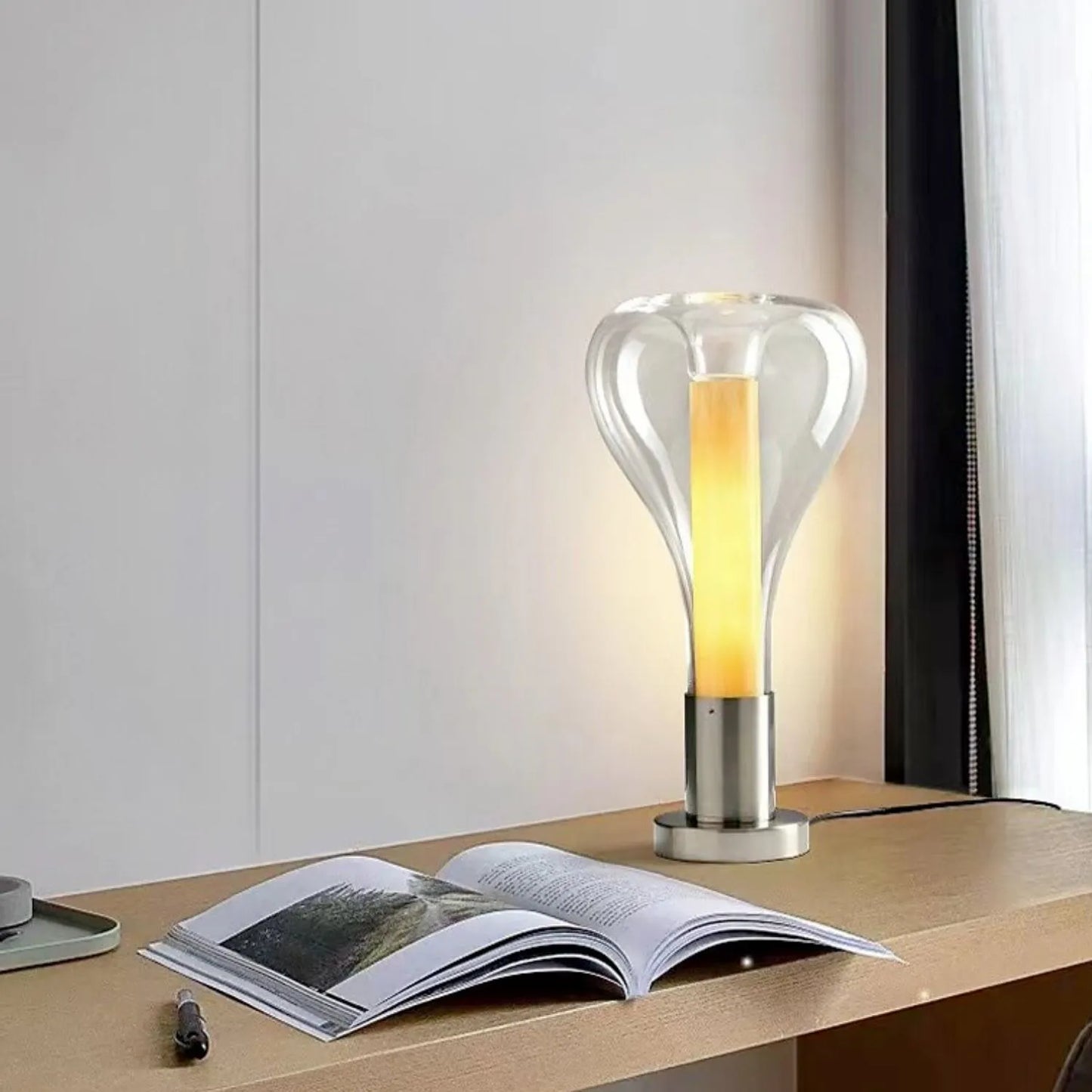 Lampe de table en verre LED ArtLava – Éclairage élégant pour une atmosphère relaxante