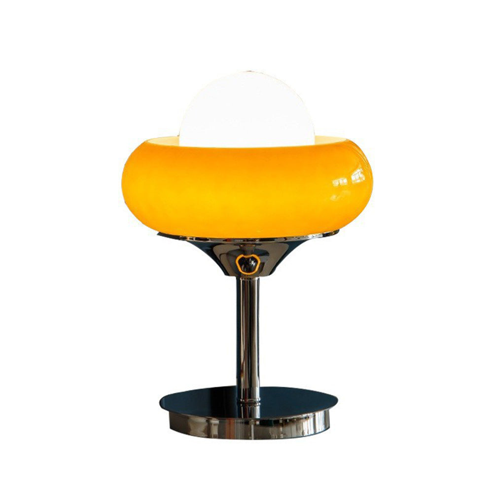 Lampe de table en verre Bauhaus jaune chic – Une fusion de charme vintage et de style contemporain