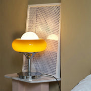 Chic yellow Bauhaus glass table lamp – A fusion of vintage charm and contemporary style