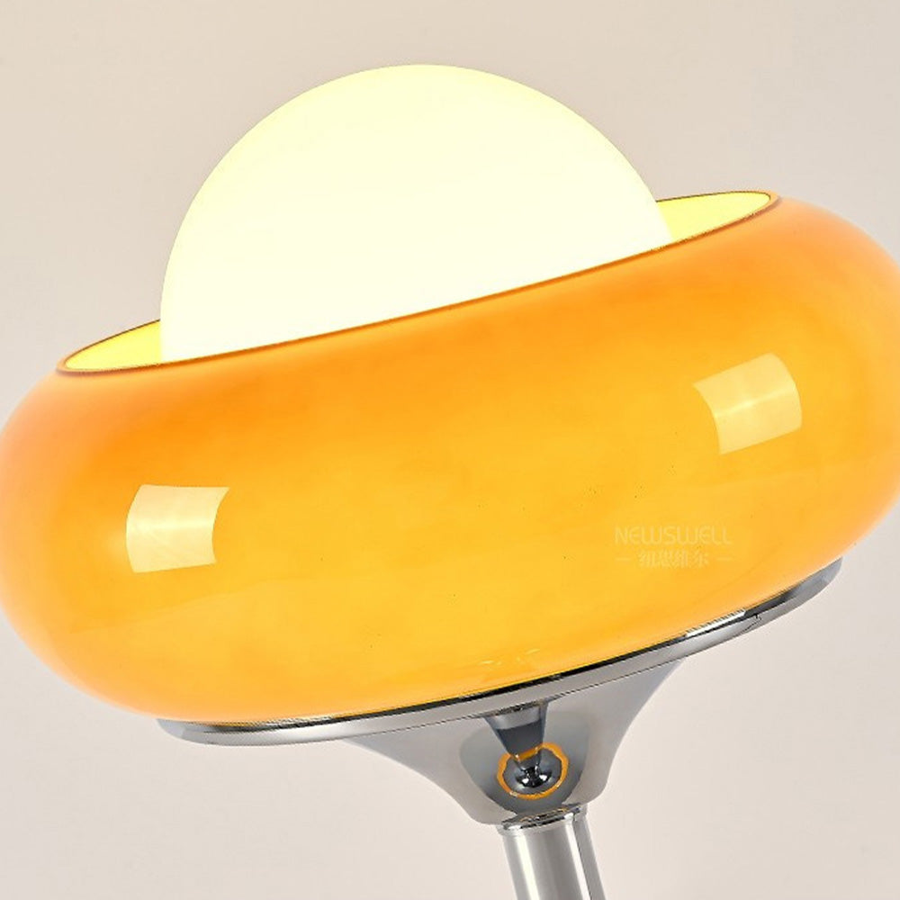 Lampe de table en verre Bauhaus jaune chic – Une fusion de charme vintage et de style contemporain