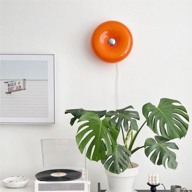 LED Lamp Inspired by Bauhaus in Donut Shape – Dimmable Desk and Wall Light with Contemporary Style and a Vintage Touch