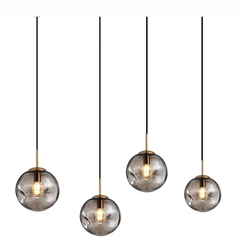 Elegant Scandinavian gold glass pendant – Embrace a refined style with a soft ambient glow
