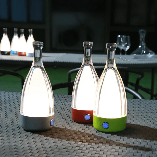 Charming Wine Bottle Shaped LED Night Light – Rechargeable Decorative Lamp with Adjustable Soft Glow