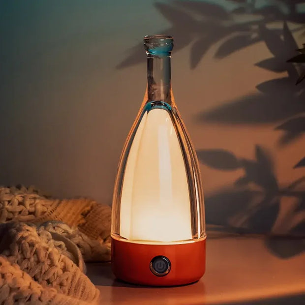 Charming Wine Bottle Shaped LED Night Light – Rechargeable Decorative Lamp with Adjustable Soft Glow