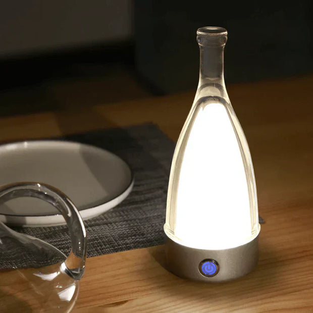 Charming Wine Bottle Shaped LED Night Light – Rechargeable Decorative Lamp with Adjustable Soft Glow