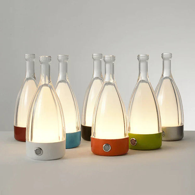 Charming Wine Bottle Shaped LED Night Light – Rechargeable Decorative Lamp with Adjustable Soft Glow