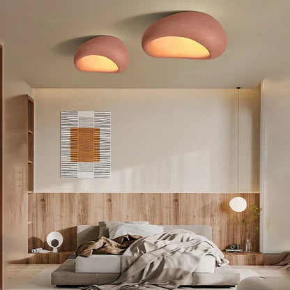 Lumière de plafond Wabi-Sabi – Épouser l'élégance minimaliste avec une douce lueur LED