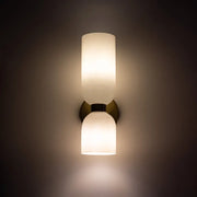 Elegant double-headed LED glass wall sconce - A chic touch with eco-friendly lighting