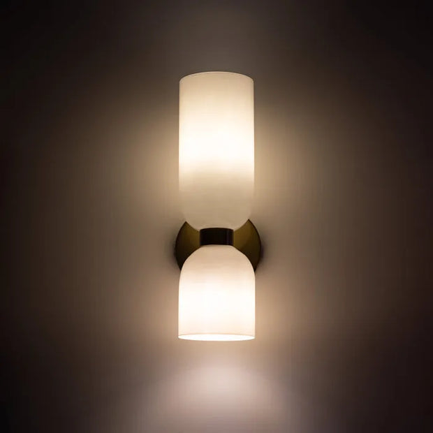 Elegant double-headed LED glass wall sconce - A chic touch with eco-friendly lighting