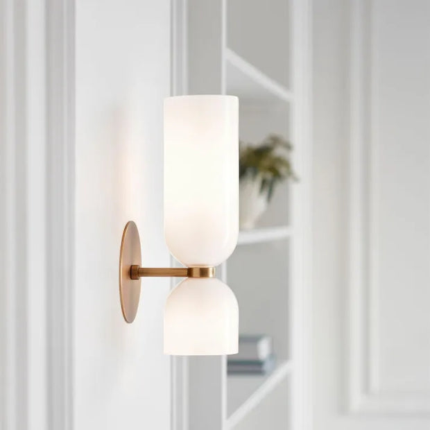 Elegant double-headed LED glass wall sconce - A chic touch with eco-friendly lighting