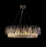 Elegant K9 crystal chandelier – Dazzling rose gold LED light with dimmable function (Available in different sizes)