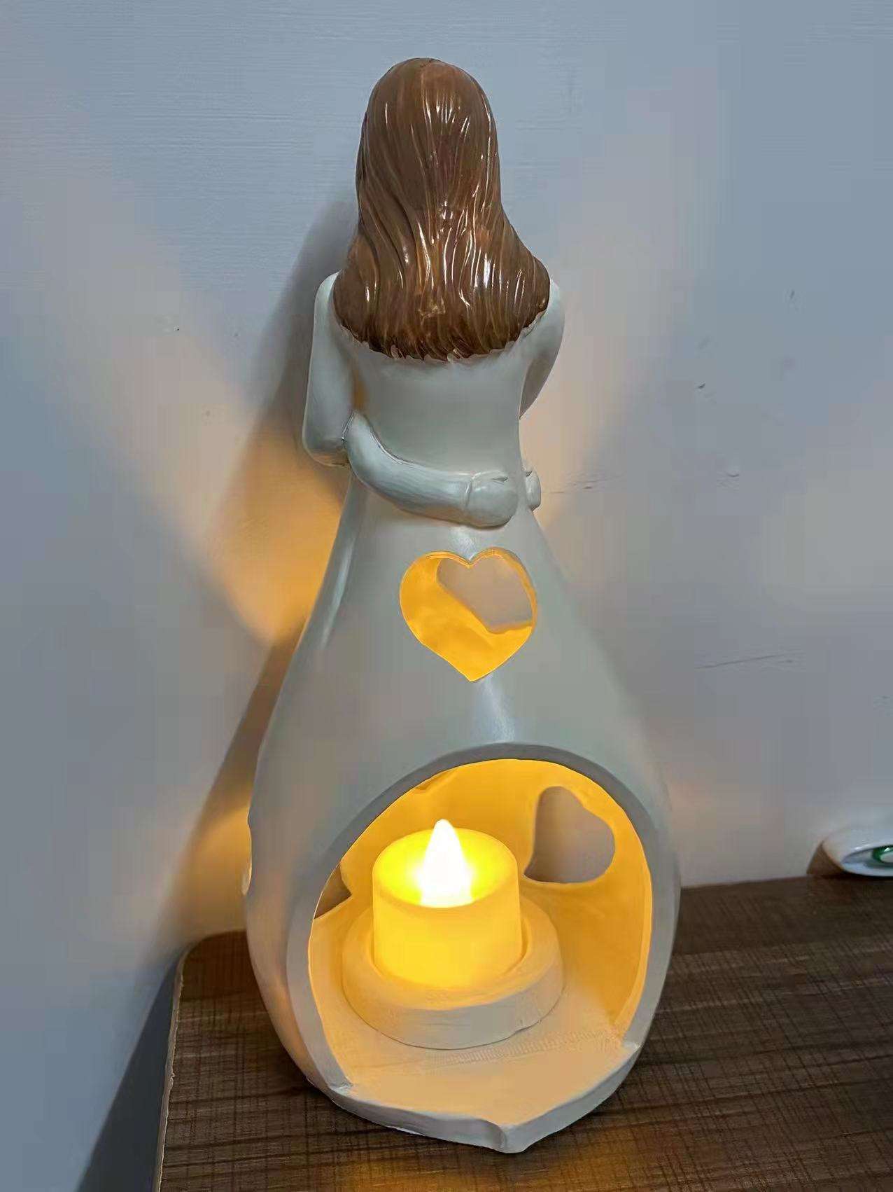 Lampe de table Romance Éternelle – Éclairage en résine beige élégant pour une ambiance cocooning