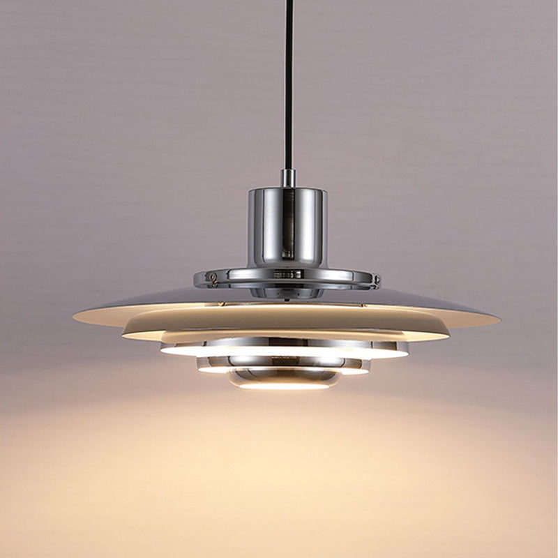 Suspension LED scandinave élégante - Élégance contemporaine en fer et aluminium