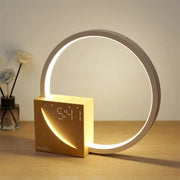 Elegant wooden touch control alarm clock lamp – Chic night light for your space