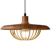 Scandinavian style wooden pendant – Chic industrial hanging lamp