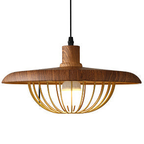 Scandinavian style wooden pendant – Chic industrial hanging lamp